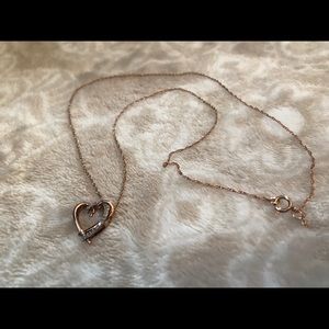 Genuine Diamond 14k Rosegold Necklace
